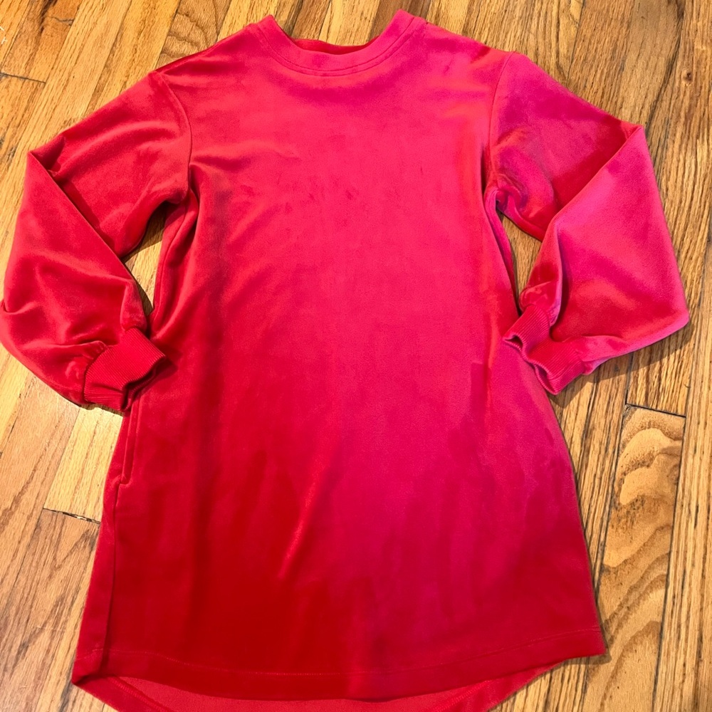 Hanna Andersson Red Bishop Sleeve Mock Neck Sweater Dress